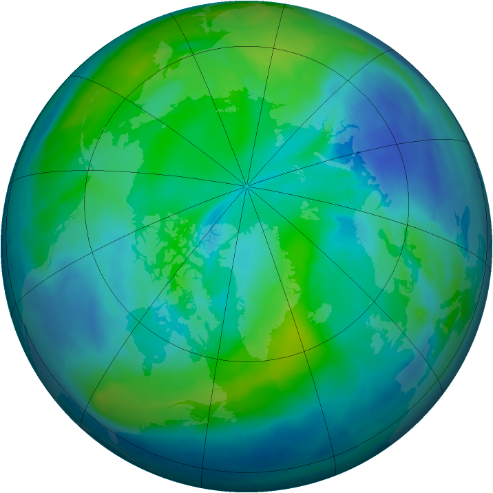 Arctic ozone map for 17 October 2009